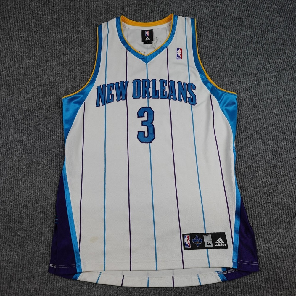Vintage New Orleans Hornets Jersey Mens 44 White NBA Chris Paul 3 Adidas